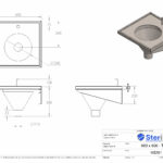 Sluice sink dimensioned drawing.