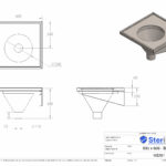 Sluice sink dimensioned drawing.