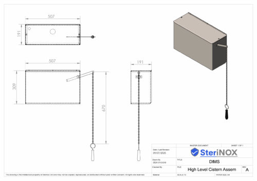 High Level Cistern - Sterinox