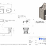 Dimensioned drawing for an In cell Combination Unit made from Stainless Steel.