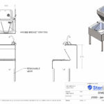 Dimensioned drawing for a Janitorial Sink and Basin made from Stainless Steel.