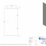 Dimensioned drawing for a Stainless Steel Mirror.