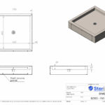 Dimensioned drawing for a Floor Standing Profile Recessed Shower Tray. Made from Stainless Steel.