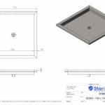 Dimensioned drawing for a Low Profile Recessed Shower Tray.