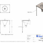 Dimensioned drawing for Legs with adjustable feet to fit a Sluice sink.