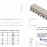 Dimensioned drawing for Stainless Steel Step Over Bench.
