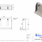 Dimensioned Drawing For a double wall mounted bottle filler.