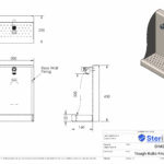 Dimensioned Drawing For a Single Wall Mounted Bottle Filler.