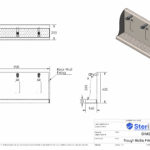 Dimensioned Drawing For a triple wall mounted bottle filler.