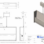 Dimensioned drawing for Floor Standing Slab Urinal Adult Height – U05.