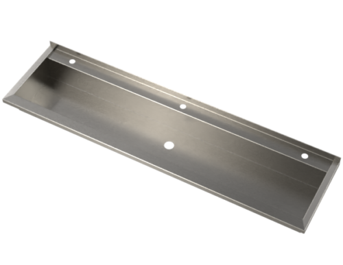 tap landing washtrough stainless steel commercial installation
