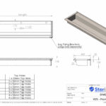 Dimensioned drawing for a Washtrough W25 made from Stainless Steel.