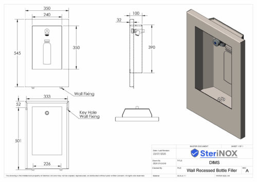 Wall Recessed Bottle Filler