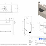 Dimensioned drawing for wall recessed hand rinse unit