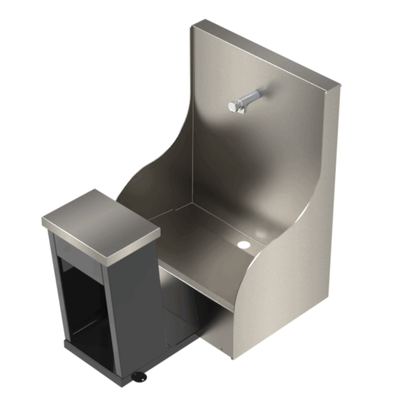 Wudu Ritual Foot Wash Bath Stainless Steel Single