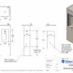 Drinking fountain with bottle filler dimensioned drawing.