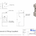 Drinking fountain bottle filler dimensioned drawing.