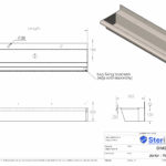 Dimensioned drawing for Junior wash trough made from stainless steel. With tap landing.