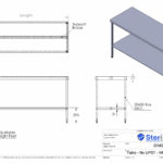 Dimensioned drawing for a Stainless Steel Table With Under Shelf.