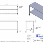 Dimensioned drawing for a Stainless Steel Table With Under Shelf.