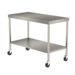 Stainless Steel Table with castors and undershelf.