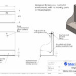 Dimensioned drawing for Wudu Anti Ligature.
