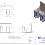 Wudu wash station dimensioned drawing.