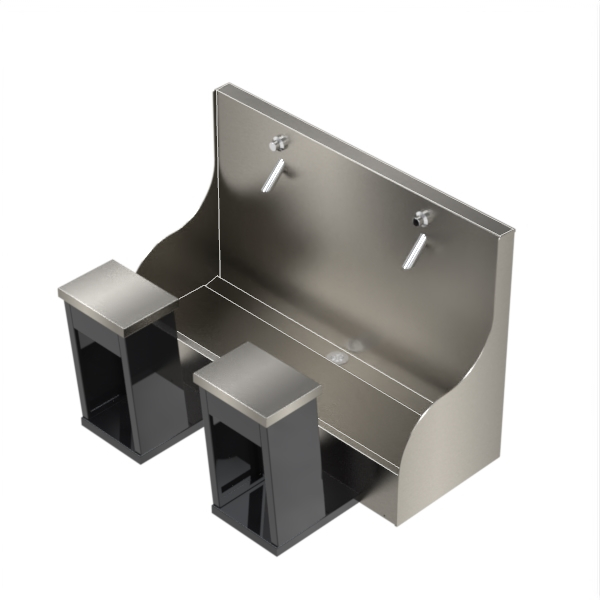 Wudu Ritual Foot Wash Bath Stainless Steel - Anti Ligature - Double