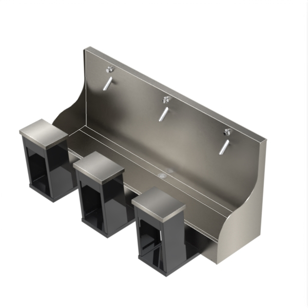 Wudu Ritual Foot Wash Bath Stainless Steel - Anti Ligature - Triple