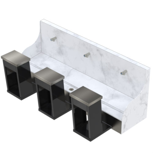 Single Wudu - Trough at the front. Solid Surface