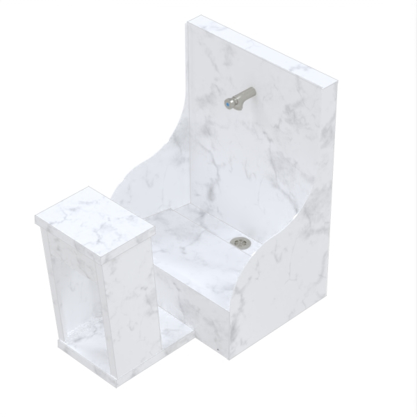 Wudu Ritual Foot Wash Bath Solid Surface - Single