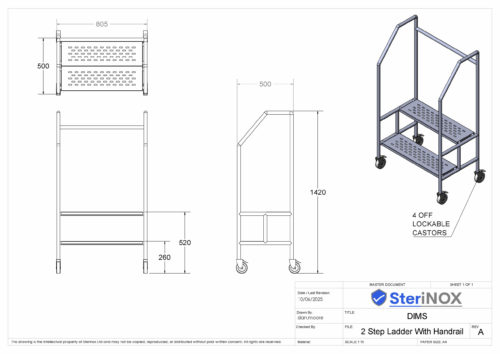 2 Step Ladder With Handrail