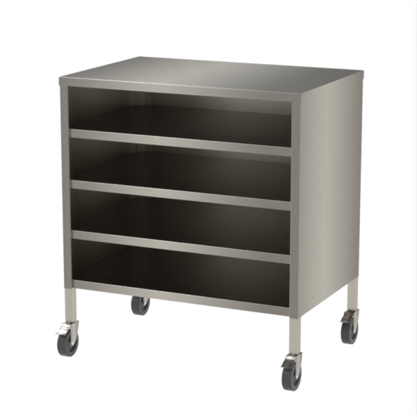 4 Shelf Enclosed Trolley with castors.