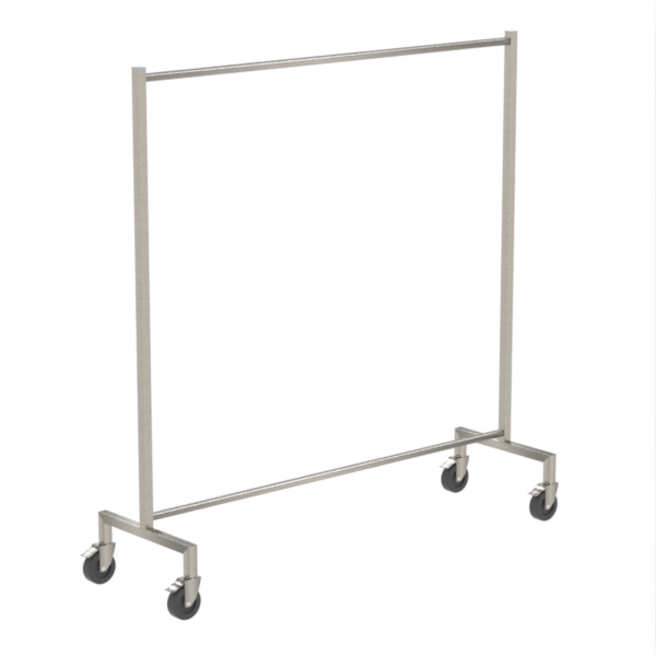 Hanging Rail On Castors made from Stainless Steel.