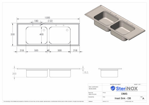 Inset Sink - DB