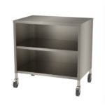 Single Shelf Enclosed Trolley on castors. Made from Stainless Steel.
