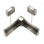 Urinal & CNC for corner configuration. Stainless steel Urinal & Cistern.
