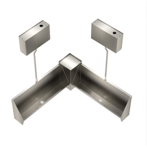 Urinal & CNC for corner configuration. Stainless steel Urinal & Cistern.