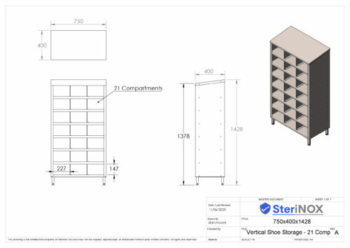 Vertical Shoe Storage - 21 Comp