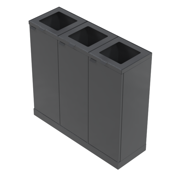 Bin Triple - Powder Coated