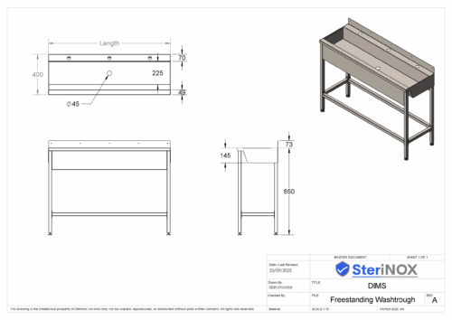 Freestanding Washtrough