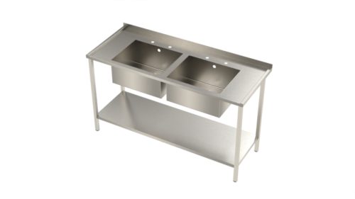 Sink Unit Frame & Shelf. Double Bowl
