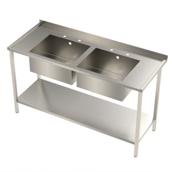 Sink Unit Frame & Shelf. Double Bowl