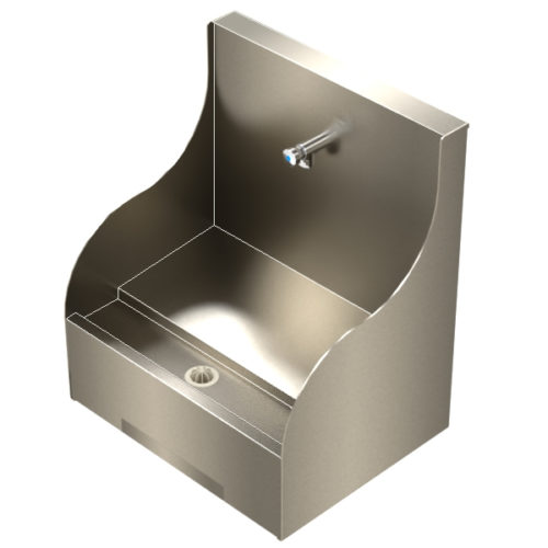 Single Wudu - Trough at the front. Made from Stainless Steel. Single No Stool