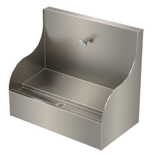 Wheelchair accessible wudu bath stainless steel units