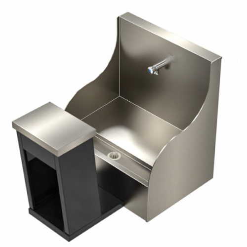 Single Wudu - Trough at the front. Made from Stainless Steel.