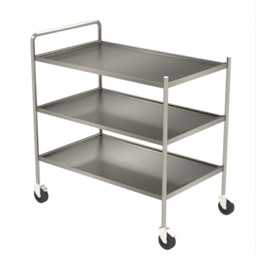 Three tier trolley stainless steel heavy duty construction