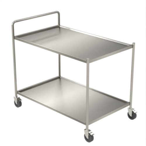Two tier trolley stainless steel heavy duty construction