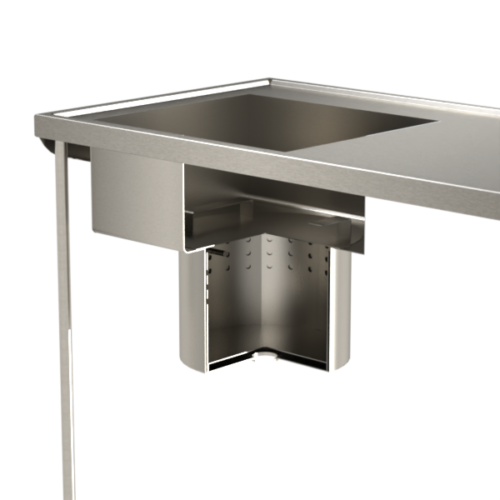 plaster sink drainer stainless steel unit Cut Through