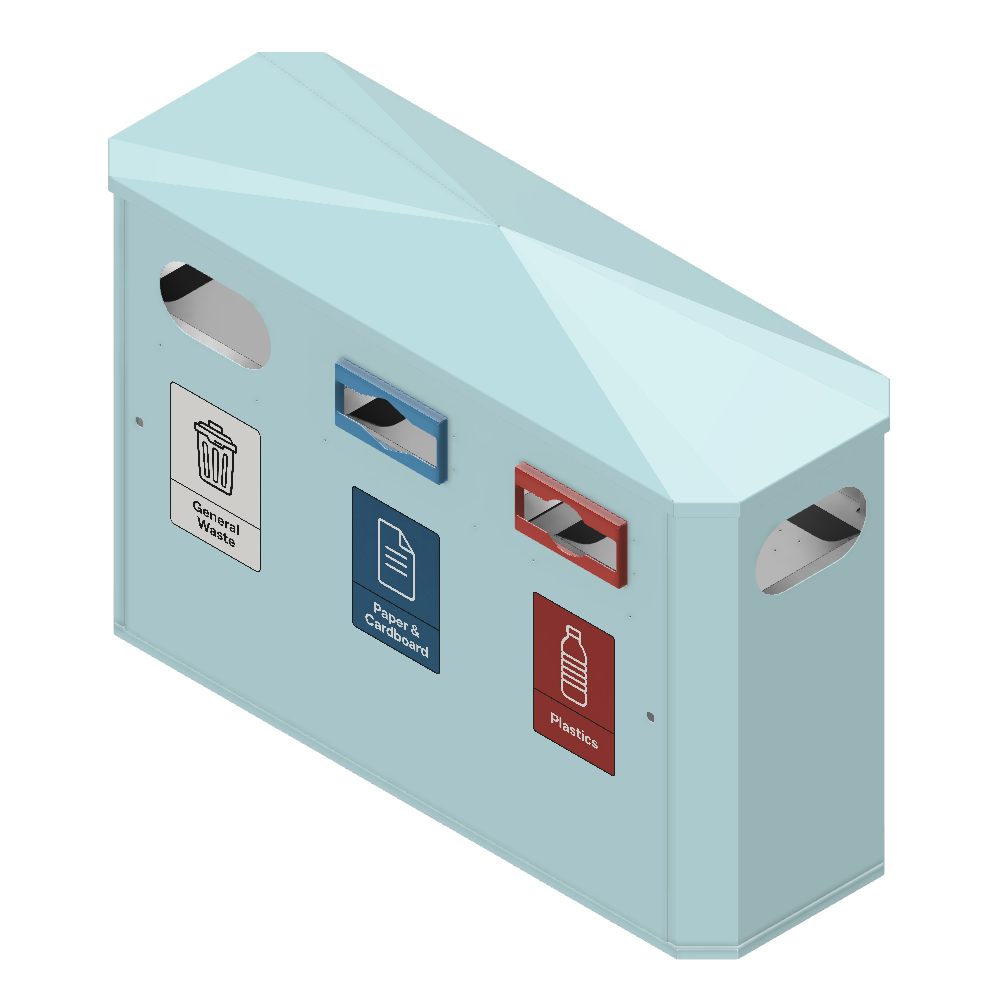 -BIN-001 - Triple tourquise ral 6027. -BIN-001 - Triple tourquise ral 6027.